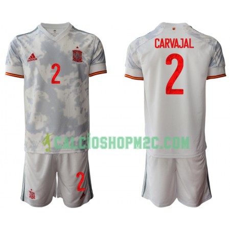 Spagna Daniel Carvajal 2 Bambino Maglia Trasferta Euro 2020 Manica Corta (+ Pantaloncini)